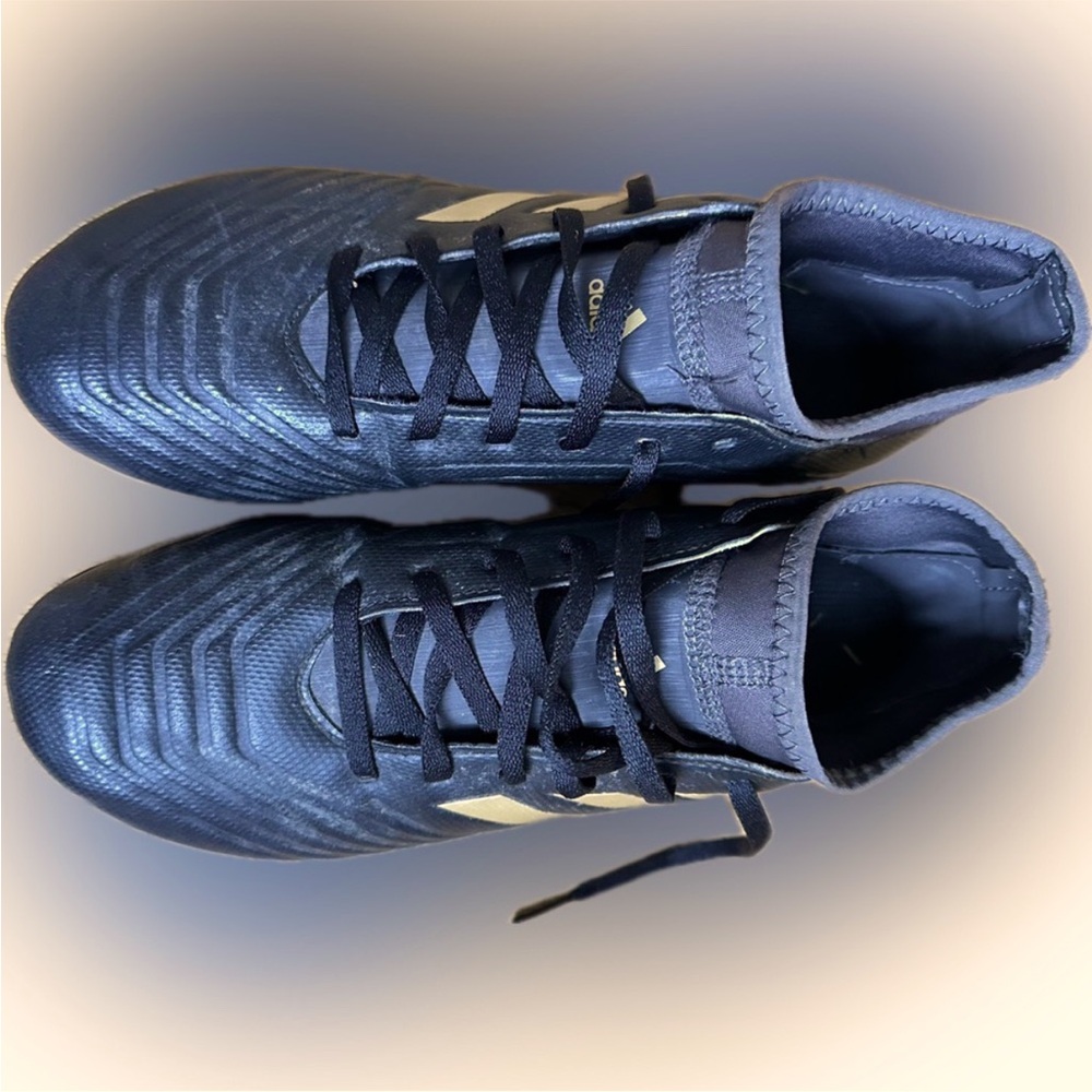 adidas Kids Black Soccer Cleats with Gold Accents